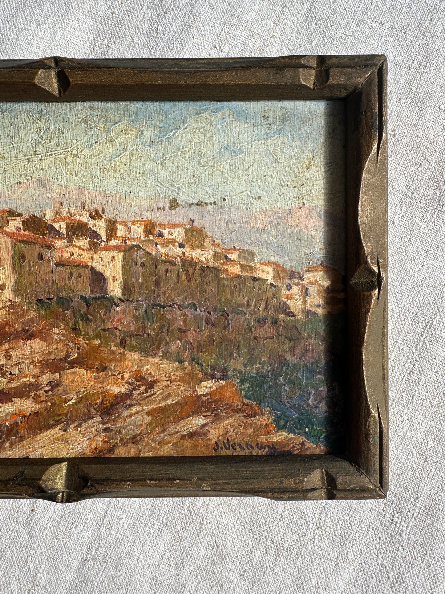 ‘Tourrettes-sur-Loup' - an Antique French oil painting