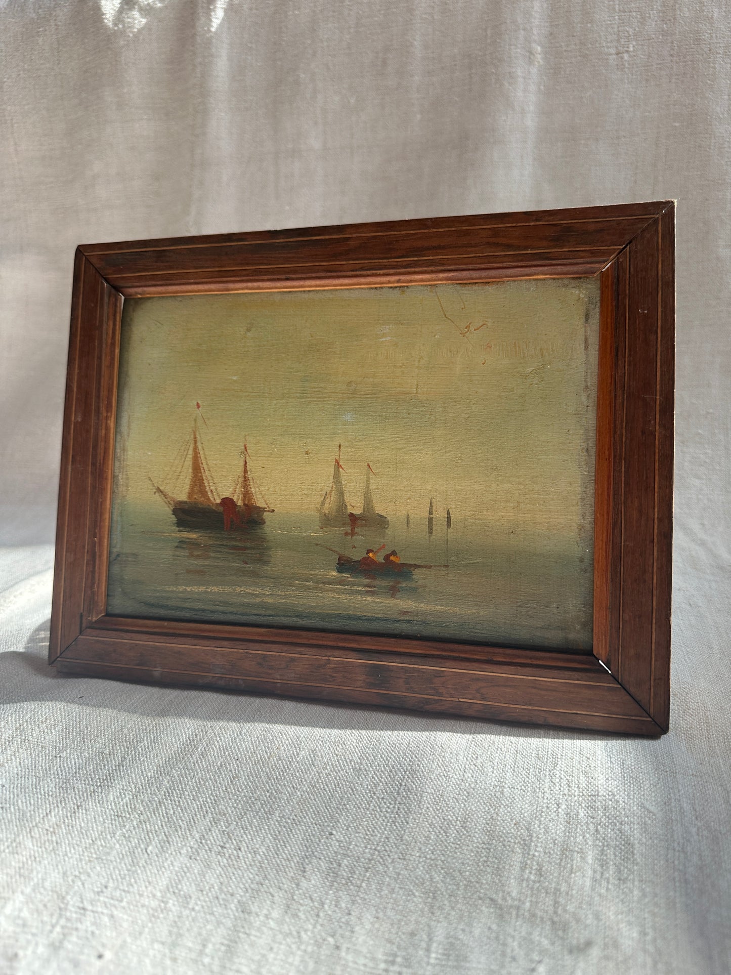 ‘Bateau à Voile' - an Antique French oil painting