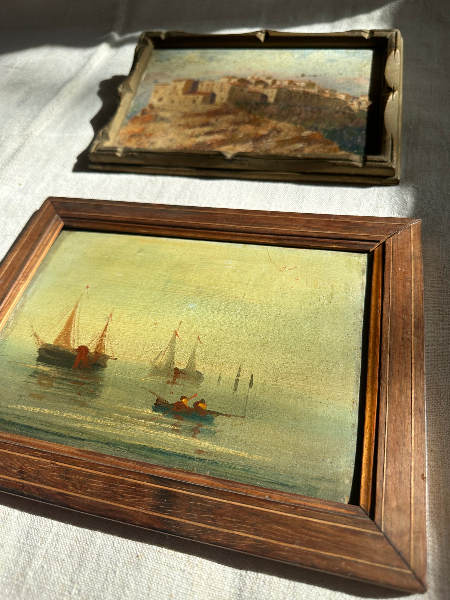 ‘Bateau à Voile' - an Antique French oil painting