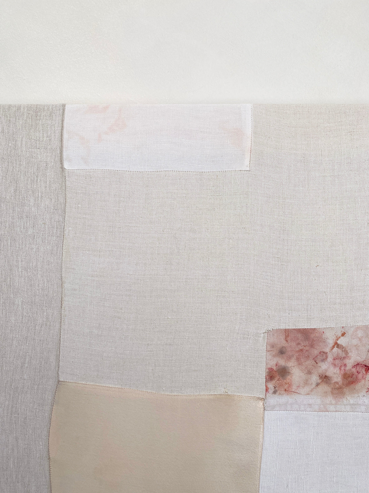 an original artwork by alexia gilbert featuring reclaimed vintage fabrics and abstract painterly elements