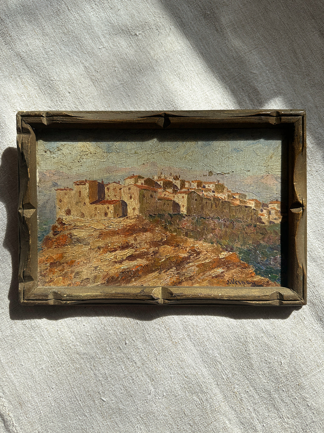 ‘Tourrettes-sur-Loup' - an Antique French oil painting