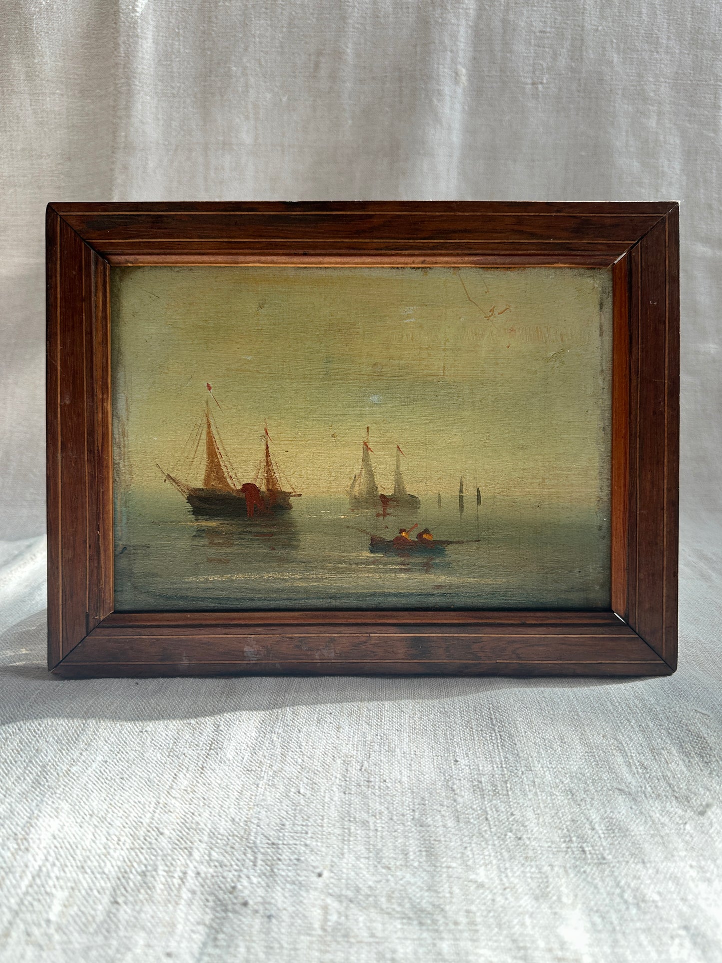 ‘Bateau à Voile' - an Antique French oil painting