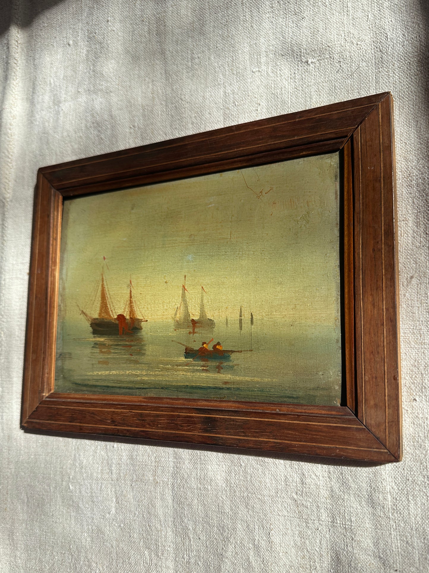 ‘Bateau à Voile' - an Antique French oil painting