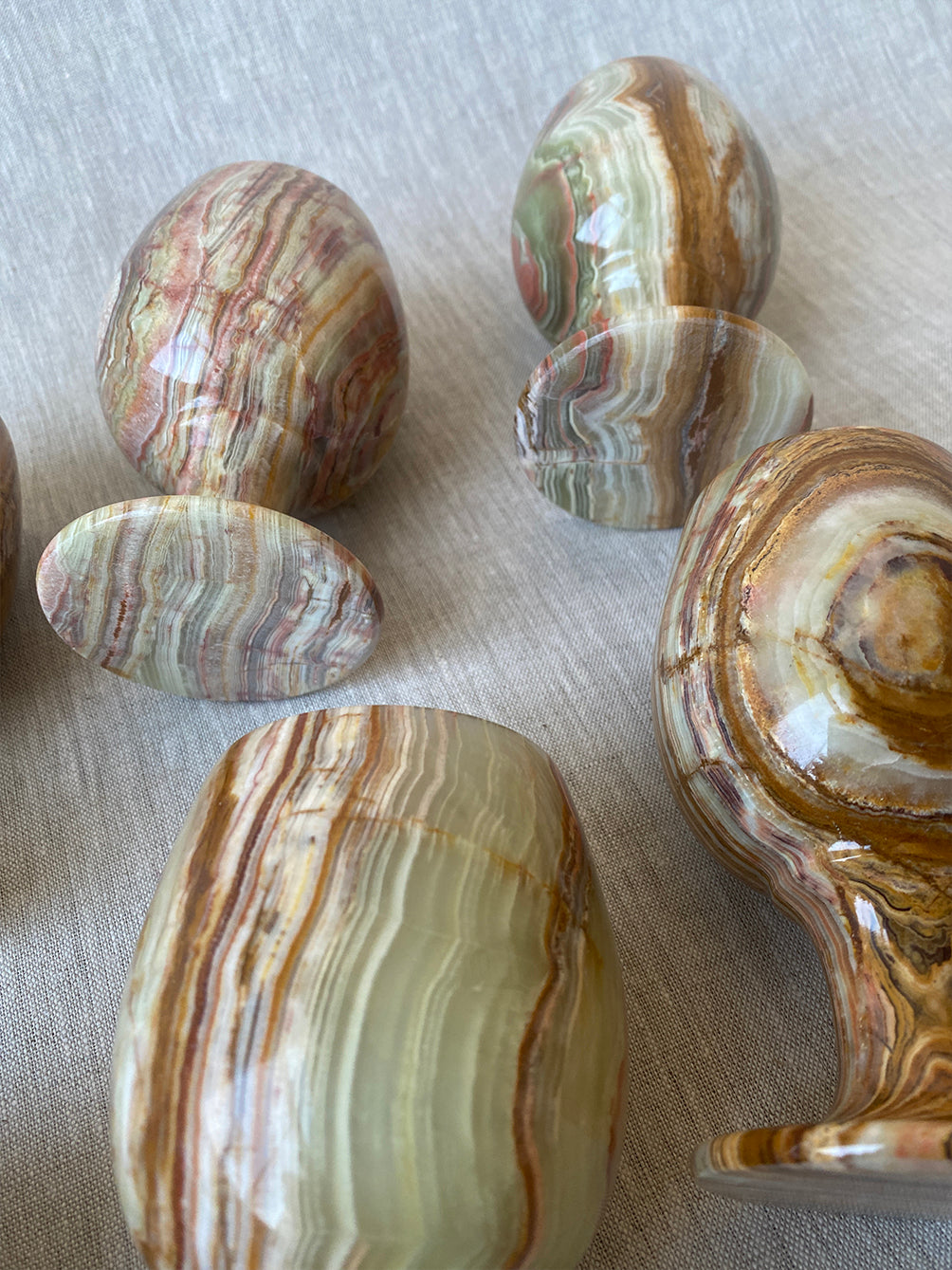 set of six vintage onyx wine goblets