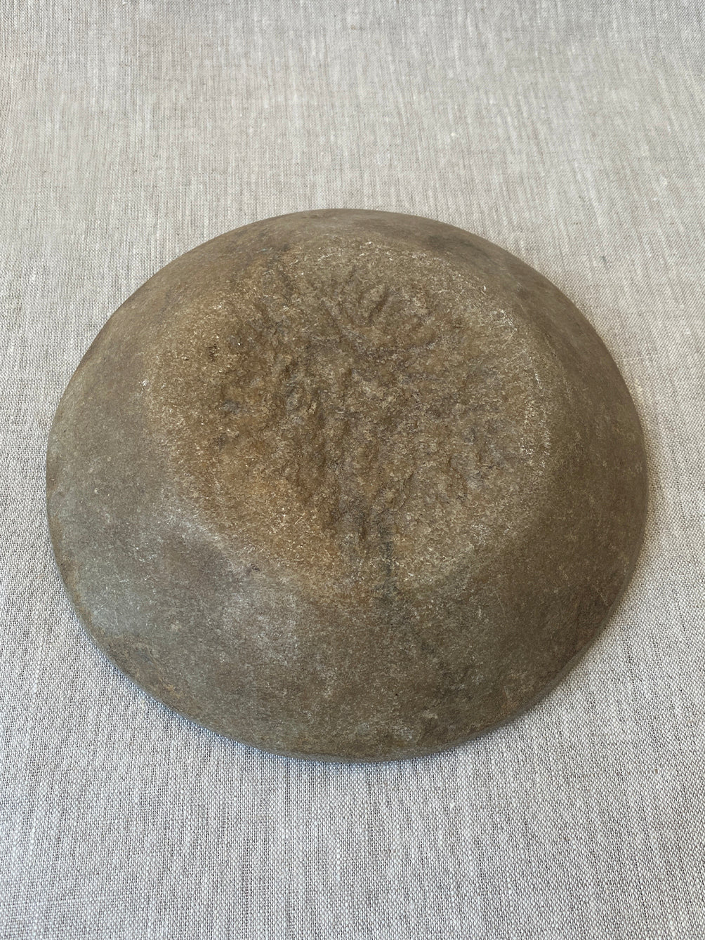 a large vintage marble bowl hand carved in Indian marble