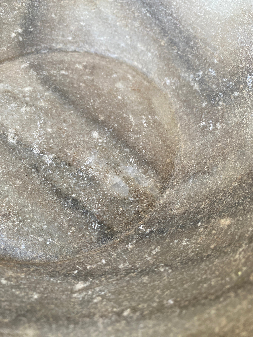 a large vintage marble bowl hand carved in Indian marble