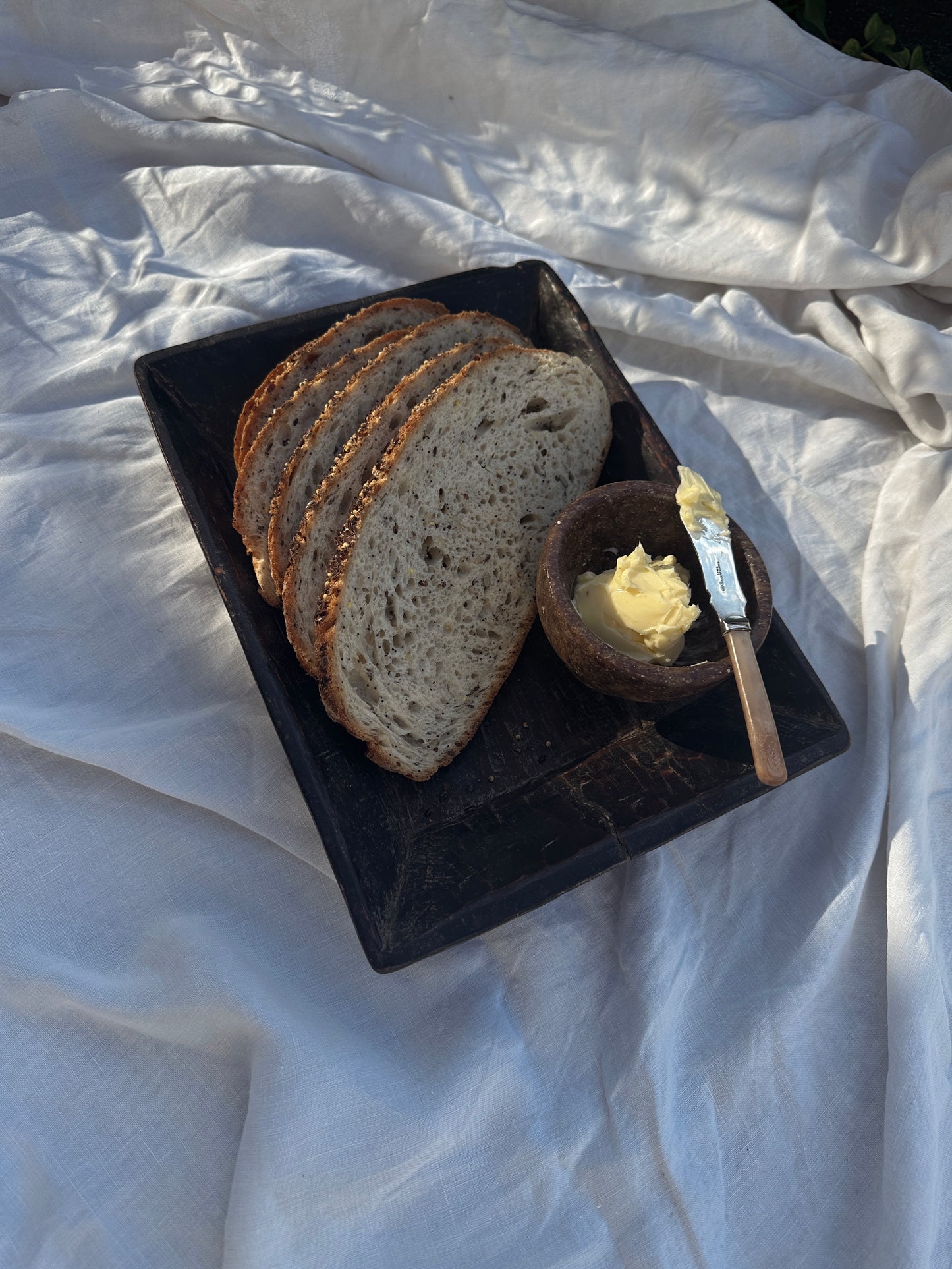 Tapered antique wooden tray