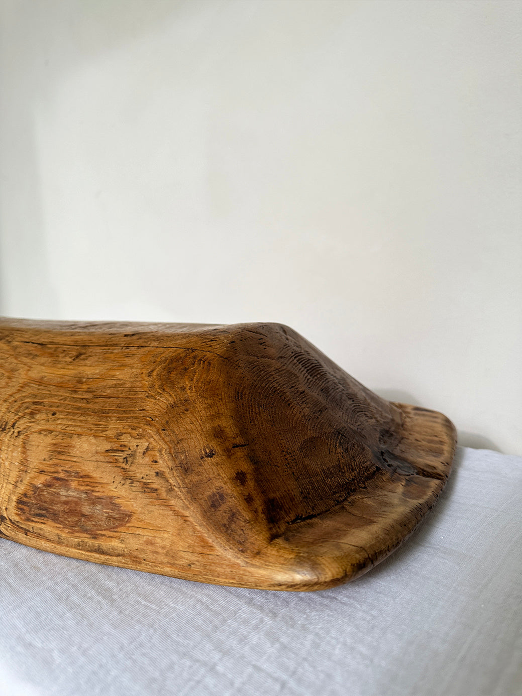 a primitive antique dough trough in hand carved wabi sabi wood