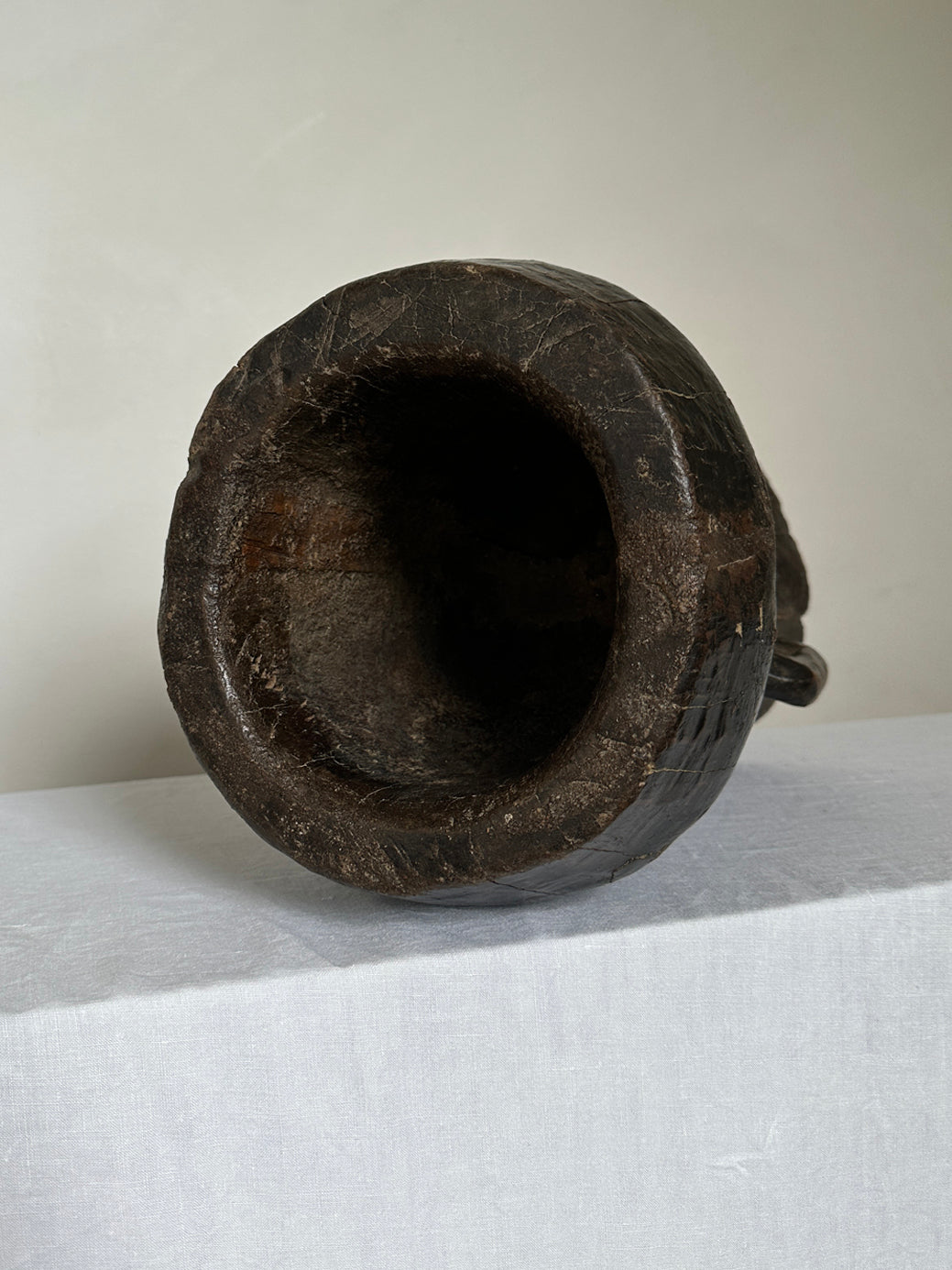 Large antique African wooden Mortar