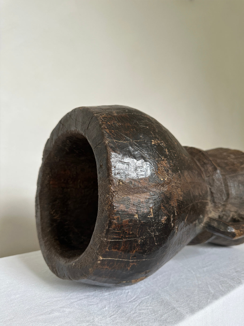 Large antique African wooden Mortar