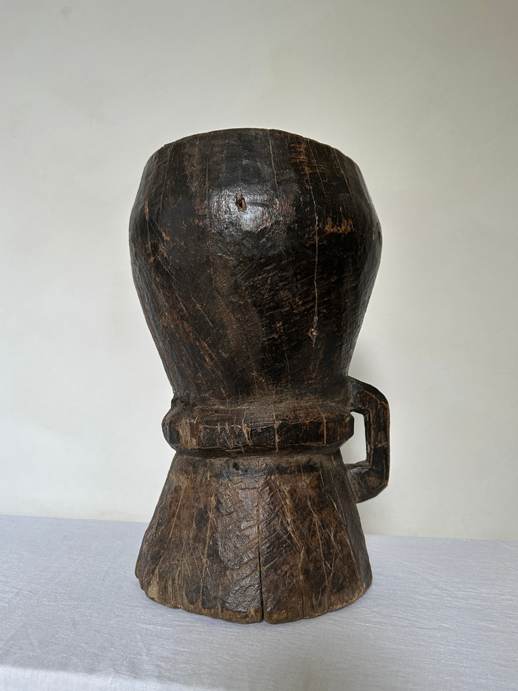 Large antique African wooden Mortar