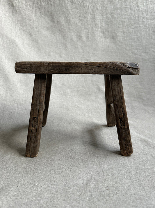 Antique elm wood stool