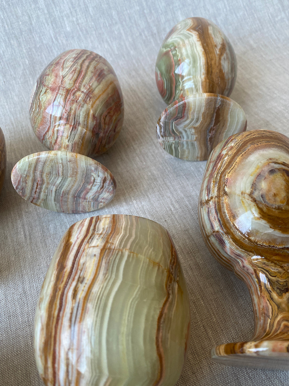 set of six vintage onyx wine goblets 