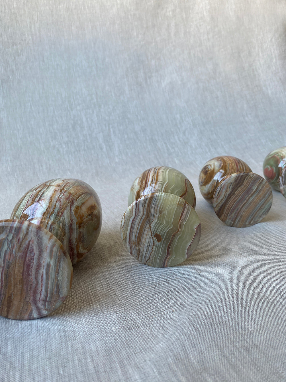 set of six vintage onyx wine goblets 