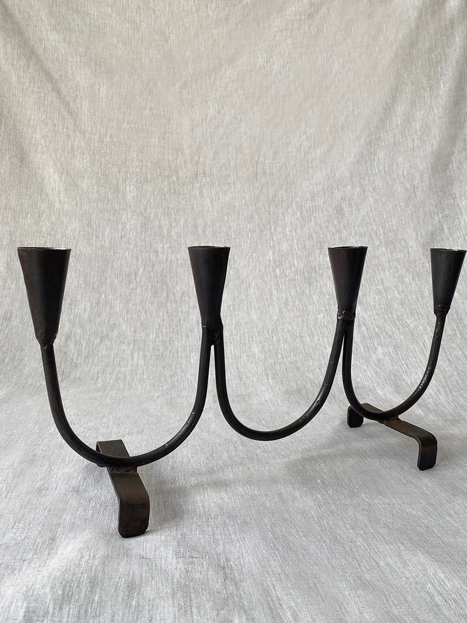 Vintage Cast Iron Candelabra