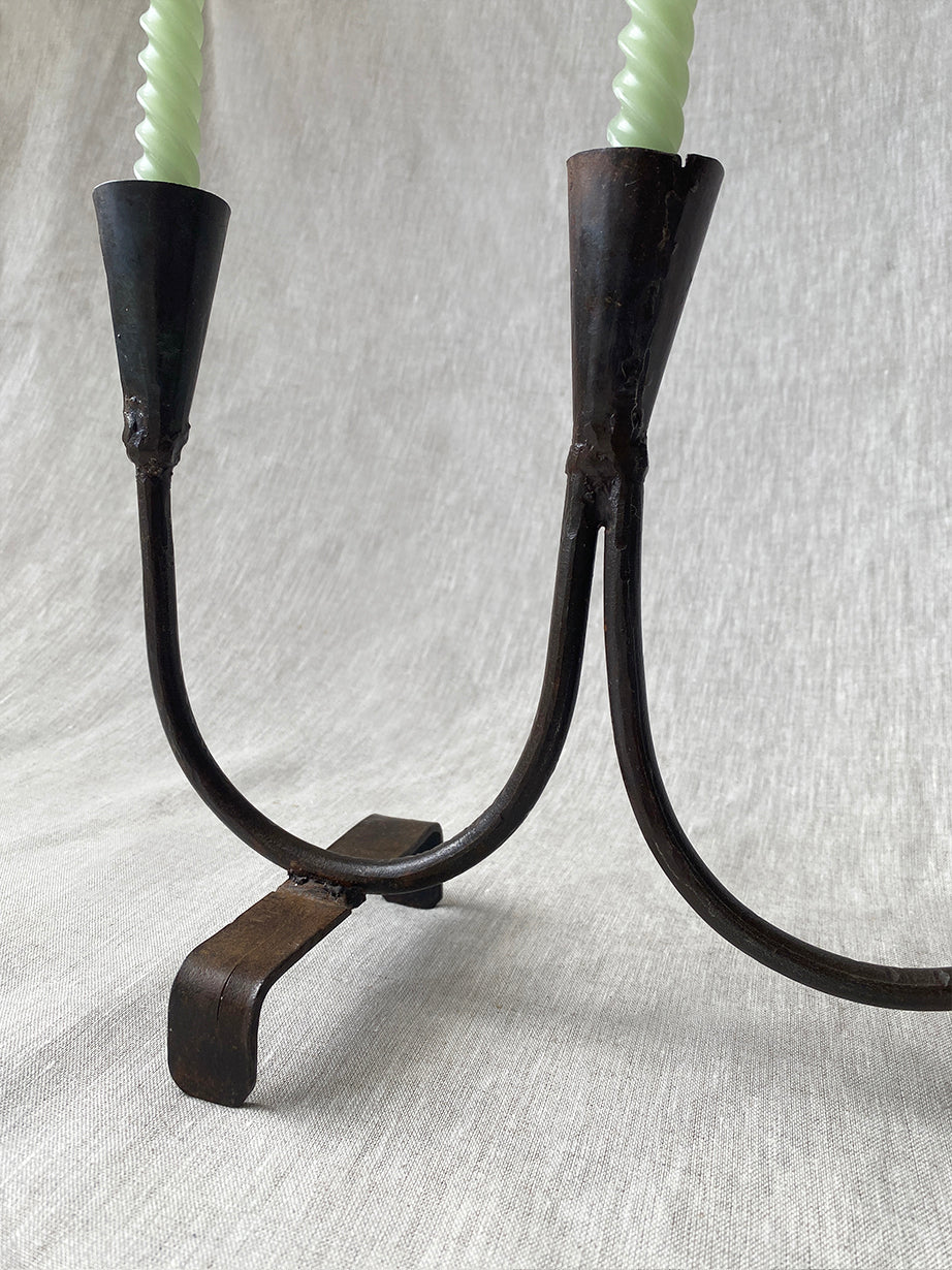 Vintage Cast Iron Candelabra