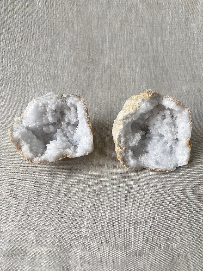 a selection of quartz geode crystals